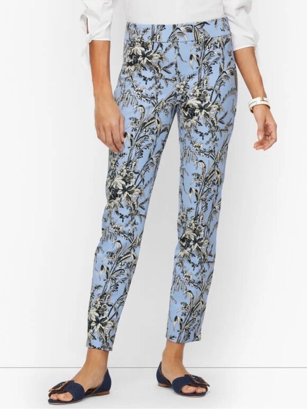 Talbots Chatham toile Floral Straight-Leg ankle Pants  Size S?